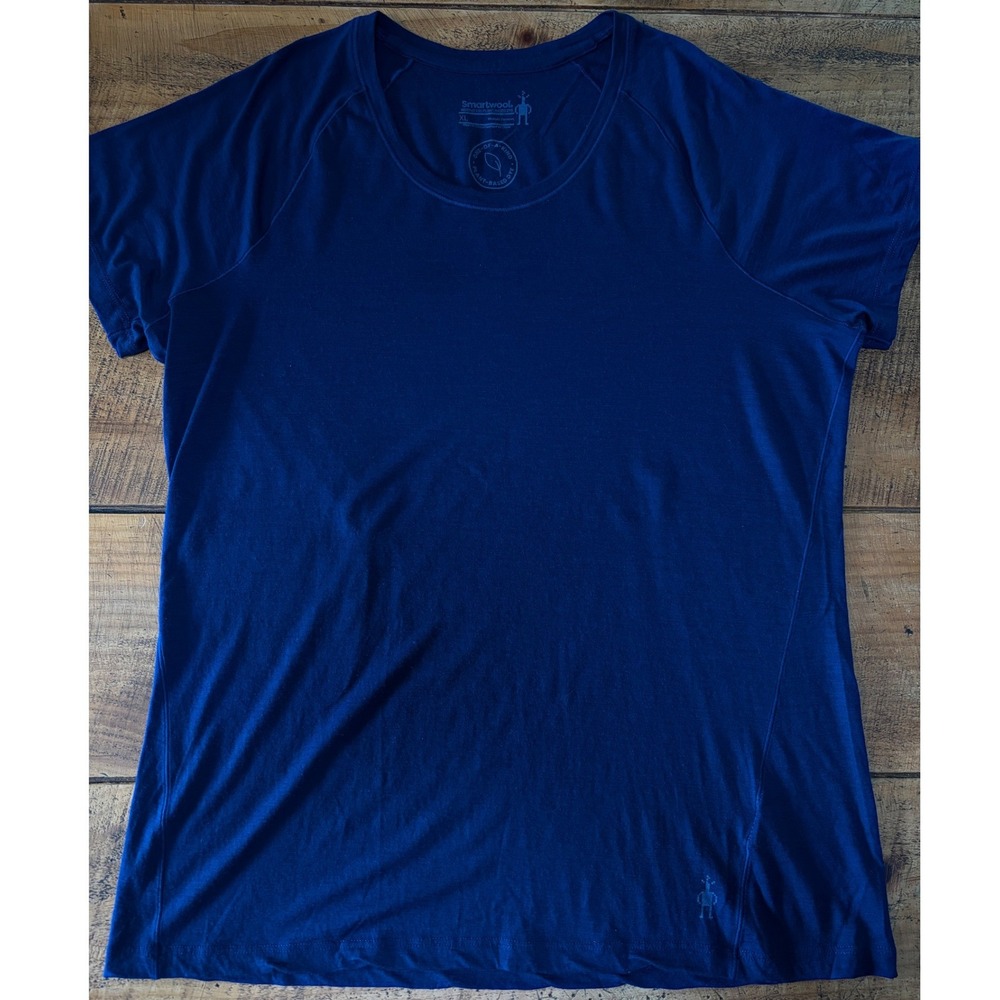 Smartwool Womens Navy Blue Base Layer Merino Wool Short Sleeve T-Shirt XL